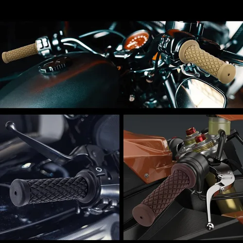 Miniatura 4 de Empuñaduras universales de motocicleta – Puños de goma antideslizantes para motocicleta Harley Honda, Yamaha, Suzuki, Kawasaki, Dirt Bike Amarillo