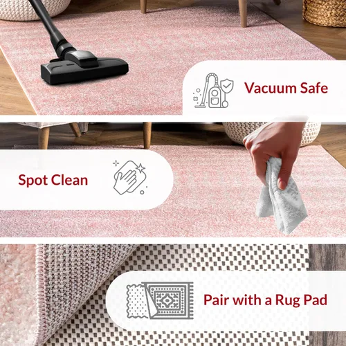 Miniatura 3 de nuLOOM 2x3 Alfombra de área marroquí Blythe, rosa, diseño bohemio desvanecido, resistente a las manchas, para dormitorio, comedor, sala de estar
