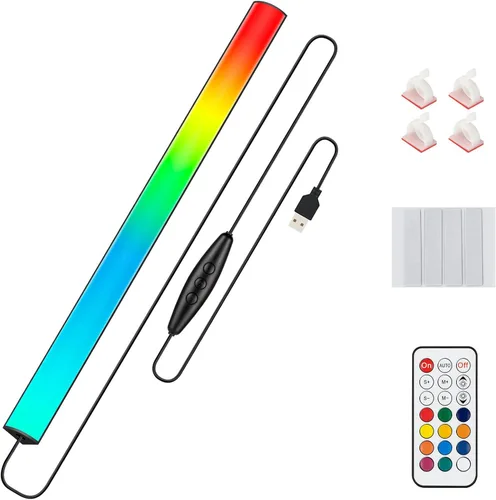 Barra de luz RGB para debajo del monitor, luz LED para configuración de juegos de escritorio, luz de teclado alimentada por USB, 12 pulgadas, 5 V,