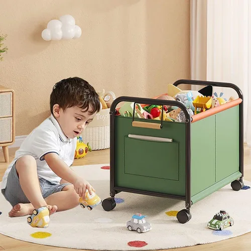 Organizador de juguetes para niños con ruedas para dormitorios, salas de juguetes, salas de juegos, puede contener juguetes, libros, ropa,