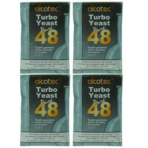 Alcotec Levadura turbo de 48 horas | Levadura de cerveza en polvo | Levadura de vino para la elaboración de vino | Levadura seca | levadura