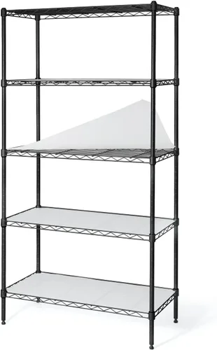 Fencer Wire NSF Estantería de alambre de altura ajustable con forro, estantería de almacenamiento de sótano, estantes de almacenamiento de acero