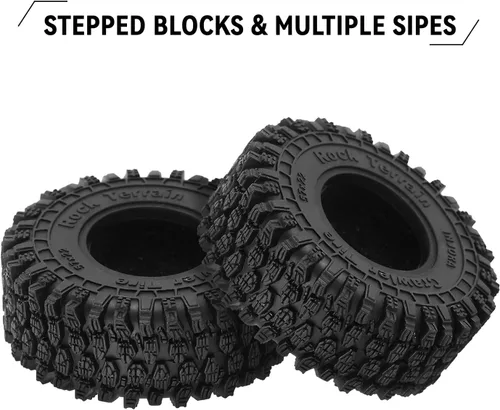 Miniatura 4 de INJORA Neumáticos 1.0 - Neumáticos S5 Super Blandos y Adhesivos de 57 * 22mm para TRX4M Axial AX24 SCX24 FCX24 Enduro24, T1016