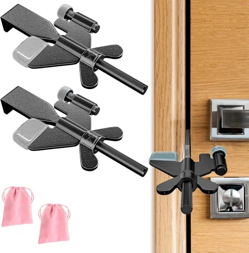 Miniatura 11 de Paquete de 1 cerradura de puerta portátil ajustable, cerraduras de puerta de hotel para viajeros, prevención de entrada no autorizada, tapones