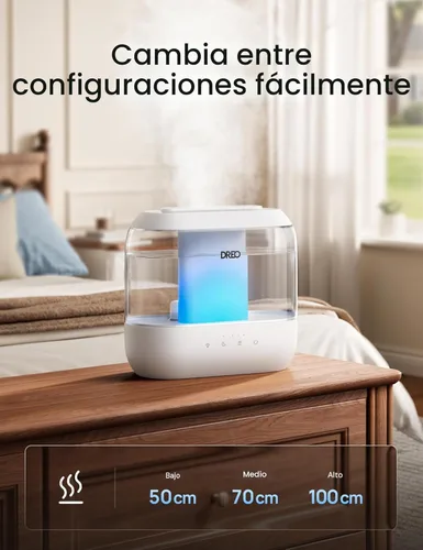 Miniatura 8 de Dreo Humidificadores para dormitorio, llenado superior de 4L para habitación grande, 36H de funcionamiento, 28 dB silencioso humidificador de aire