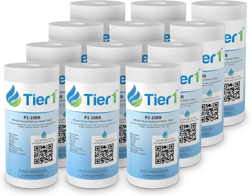 Miniatura 19 de Tier1 Filtro de agua de 1 micrón de 10 x 4.5 pulgadas Filtro de agua de sedimentos de polipropileno hilado para toda la casa Reemplazo