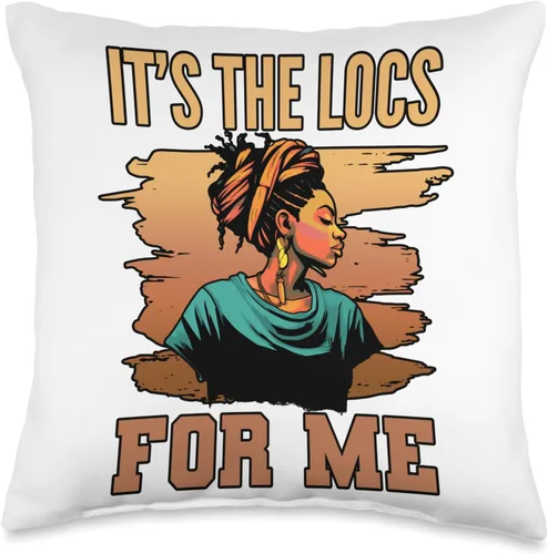 Locs Afro Dreadlocks Love Natural Beauty Hair It's the Locs for Me Afro Hair - Almohada negra americana africana, 16 x 16 pulgadas, multicolor