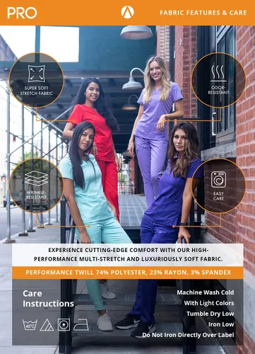 Miniatura 7 de Adar Pro - Conjunto de ropa quirúrgica que facilita el movimiento para mujer, blusa quirúrgica con cuello en V en corazón y pantalón quirúrgico