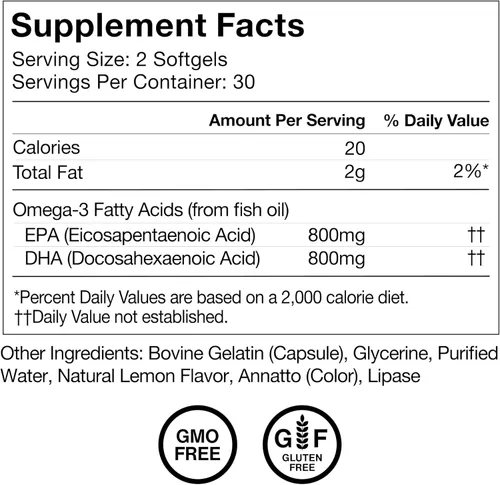 Miniatura 8 de Momentous Aceite de pescado omega-3 – Suplemento EPA y DHA de alta potencia para hombres y mujeres – Apoya la salud del corazón, las articulaciones