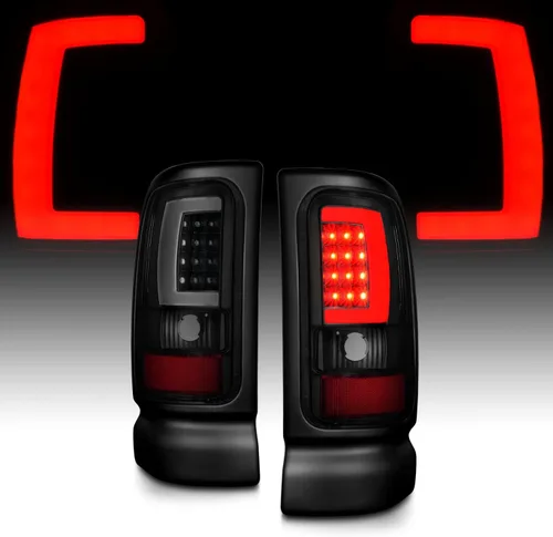 Miniatura 10 de AmeriLite para 1994-2001 Dodge Ram 1500 2500 3500 camión, lámparas LED de repuesto de tubo C-Bar negro para señal de luces traseras, par - lado