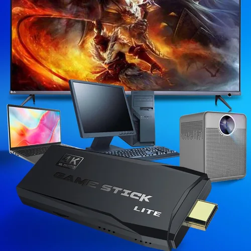 Miniatura 5 de Consola de juegos retro inalámbrica 4K controladores duales de 2.4 GHz, más de 20000 juegos clásicos, 9 emuladores Plug and Play HDMI Stick