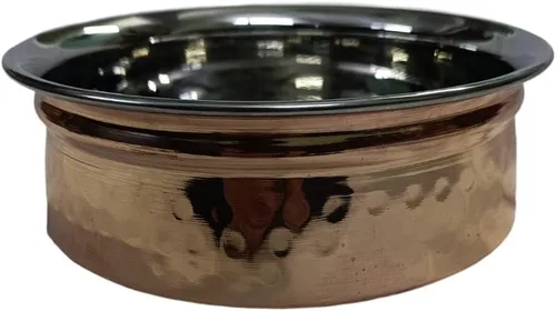 Miniatura 6 de Bona fide cuenco de cobre para servir, vajilla de cobre de 8 pulgadas de diámetro, 27.1 fl oz de cobre con tapa, plato para servir tazón pequeño