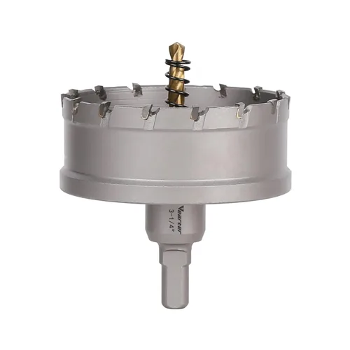 Miniatura 53 de Sierra perforadora de carburo de 1-1/2 pulgadas (1.496 in) para metal duro, cortador de agujeros con punta de carburo de tungsteno con broca piloto