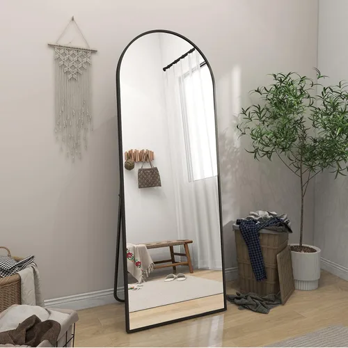 Miniatura 3 de BEAUTYPEAK - Espejo de suelo de arco de 64 x 21 pulgadas, espejo de pared de cuerpo completo para colgar o inclinar, espejo de cuerpo completo