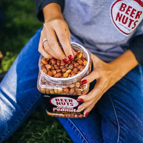 Miniatura 5 de BEER NUTS Original Peanuts - Nueces de barra dulces y saladas, sin gluten, kosher, bocadillos de maní bajos en sodio hechos en los Estados Unidos