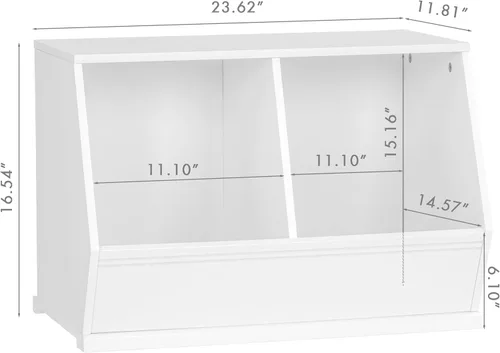 Miniatura 2 de UTEX Armario apilable de almacenamiento de juguetes, organizador de cubos de madera, estante blanco para sala de juegos, dormitorio, sala de estar
