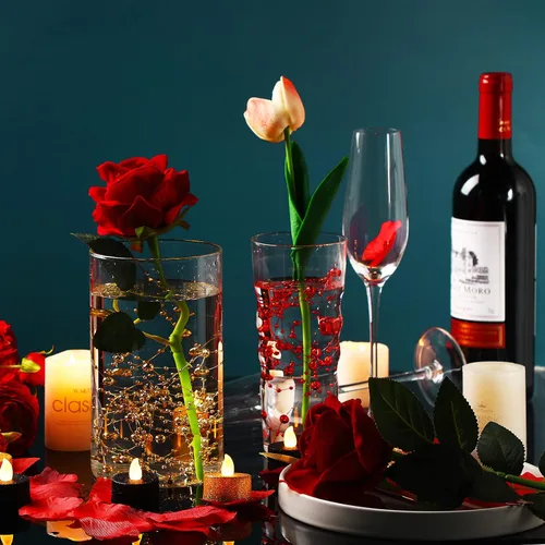 Miniatura 5 de Hicarer Cadena de perlas de 157 pies con 24 cuerdas para velas flotantes, perlas de imitación como relleno de jarrón, ideal para bodas, fiestas
