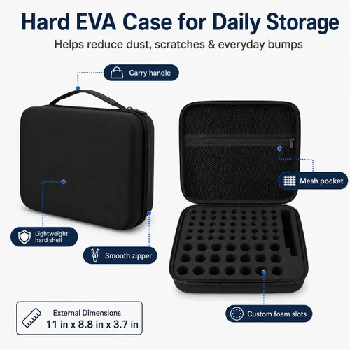 Miniatura 4 de Comecase - Caja de almacenamiento para batería dura, con estuche de transporte - Capacidad para 80 baterías AA AAA C D - con probador de batería