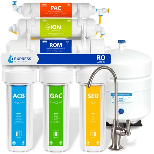 Express Water Sistema de filtración de agua de desionización de ósmosis inversa - Filtro de agua RO de 6 etapas con grifo y tanque - Filtro de agua
