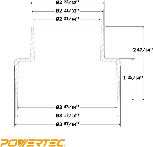 Miniatura 7 de POWERTEC 70297 Adaptador modular paso 4 en 1 - Compra accesorios de manguera para colector de polvo Vac