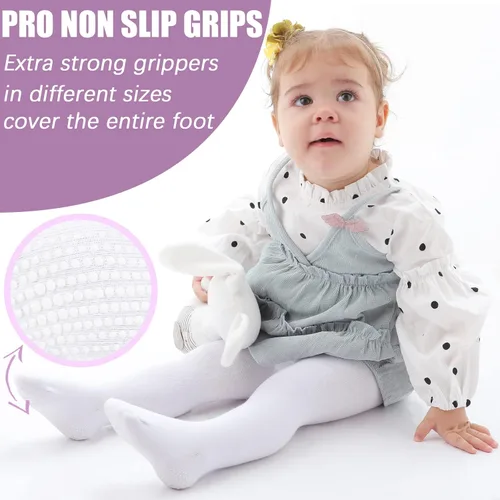 Miniatura 2 de Mini angel Mallas de bebé antideslizantes para niña, mallas lisascon aspecto de zapato, mallas sin costuras, mallas de algodón cálidas