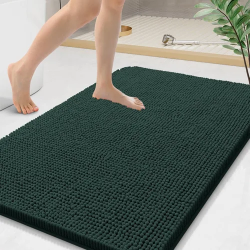 Miniatura 44 de Arotive Alfombras de baño de felpilla extrasuaves y absorbentes, de 24 x 16 pulgadas, lavables a máquina, parte trasera de goma antideslizante