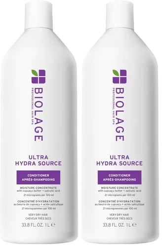 Biolage Ultra Hydra Source - Acondicionador, acondiciona intensamente, para cabello muy seco, grueso y áspero, infundido con microdosis de manteca