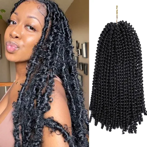 Miniatura 36 de Beyond Beauty Cabello de Ganchillo Spring Twist 90 hebras 8 pulgadas Spring Twists Esponjosas Trenzado, Trenzas de Ganchillo Spring Twist Bomb Twist