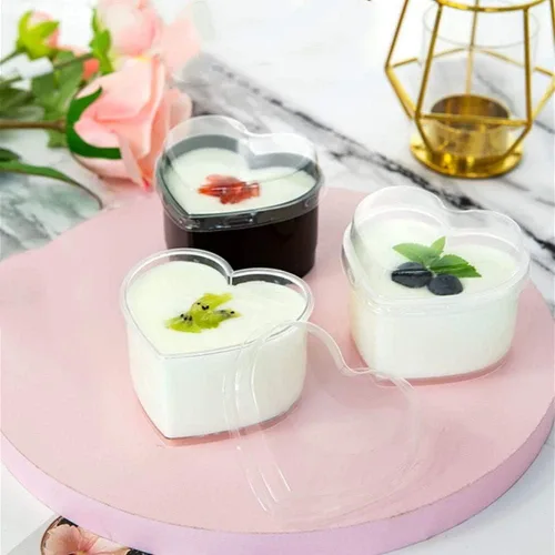 Miniatura 3 de Mini vasos de postre de 4 onzas, vasos de muestra de sabor transparente, 25 piezas reutilizables de plástico para postres + tapa + cuchara