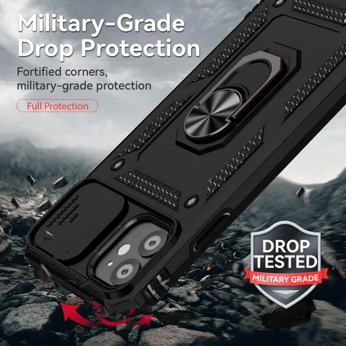 Miniatura 6 de Funda para iPhone 11 de 6.1 pulgadas, con protectores de pantalla y funda para cámara, [grado militar] de 16 pies. Funda a prueba de caídas con Negro