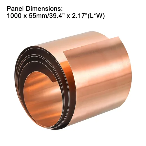 Miniatura 2 de uxcell Rollo de hoja de cobre, placa 3,280.8 ft m x 180.4 ft m x 0.2 ft m de la hoja del metal