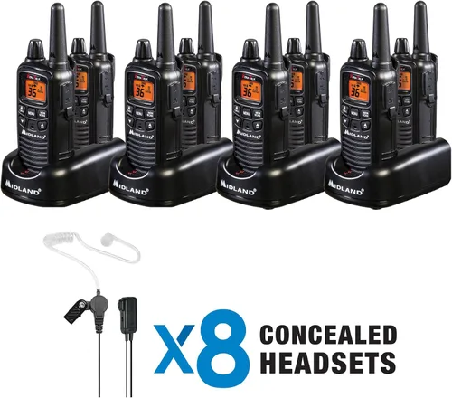 Miniatura 6 de Midland LXT600BBX4 FRS Walkie Talkies para Negocios - Radios de Dos Vías de Largo Alcance de 36 Canales con Auriculares y Base de Carga, Alertas