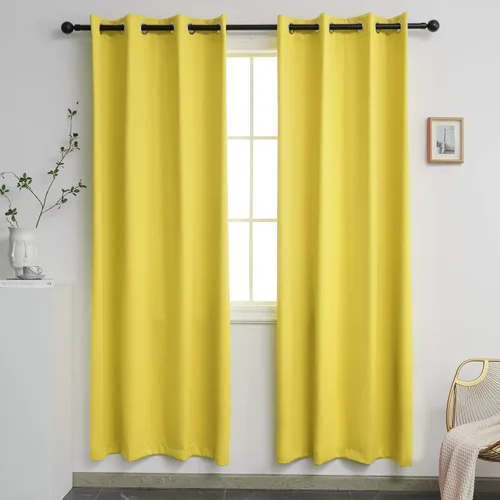 Miniatura 9 de YGO - Cortinas verdes de 183 cm de ancho por 213 cm de largo para dormitorio - Cortinas opacas con ojales en la parte superior, extra anchas