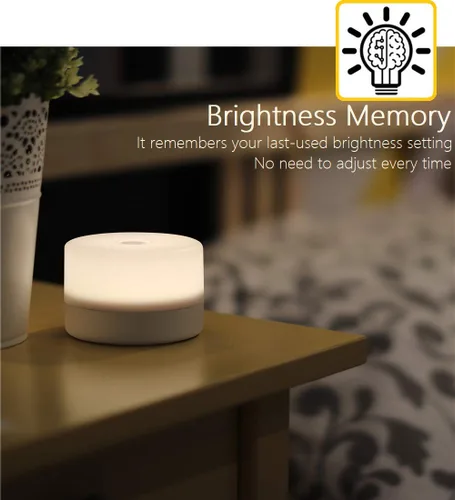 Miniatura 3 de RTSU Lámpara de mesita de noche, luz táctil regulable para niños, adultos, luz nocturna LED, mesa de escritorio, atmósfera decorativa, luz de estado