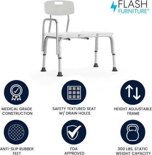 Miniatura 2 de Flash Furniture serie HERCULES - Silla para ducha, montaje rápido sin herramientas Blanco