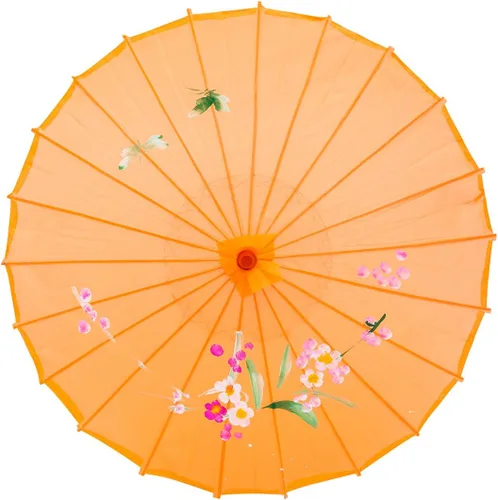 Miniatura 5 de Sombrilla japonesa china de 22" para niños, para bodas, fotografía, disfraces, cosplay, decoración y otros eventos Blanco