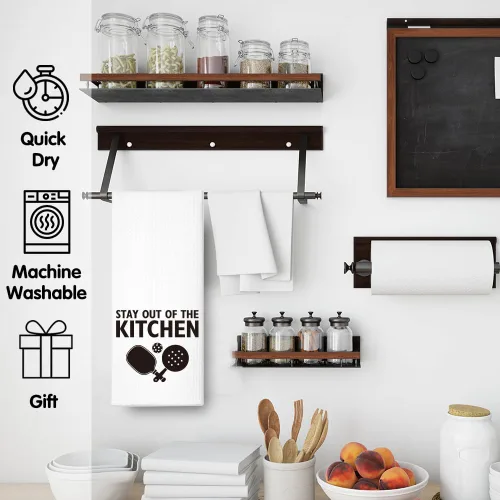 Miniatura 5 de RZHV Toalla de cocina con texto en inglés "Stay Out of the Kitchen", divertida toalla de platos de pickleball regalo para mujeres, hermanas, amigas