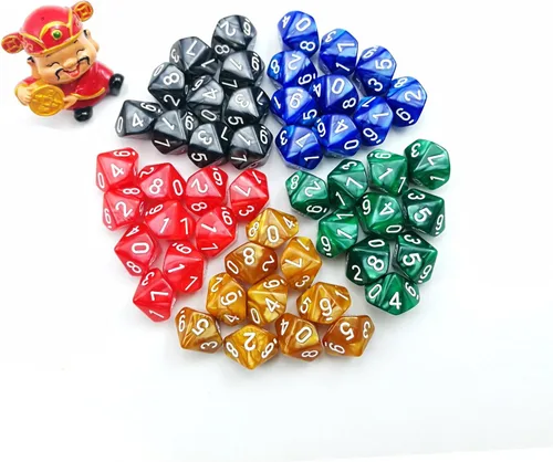Miniatura 2 de Juego de 50 dados poliédricos de mármol D10, 5 x 10 piezas de 10 lados