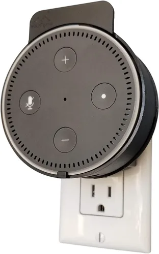 Soporte de lujo para Amazon Echo Dot 2ª generación Alexa: el soporte de pared de alta gama más simple y limpio para altavoces de cocina y baño Negro