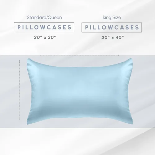 Miniatura 2 de Elegant Comfort Juego de 4 fundas de almohada de satén de viscosa refrescante con cierre de cremallera oculto, suave como la seda para el cuidado