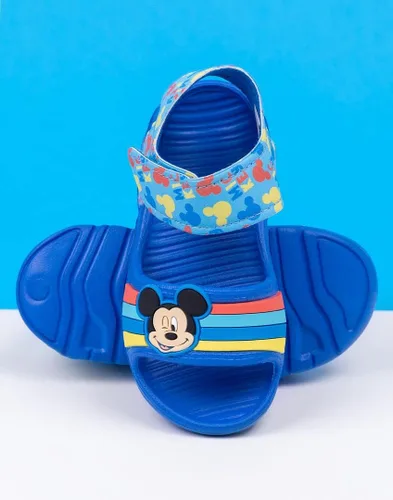 Miniatura 5 de Disney Mickey Mouse - Sandalias para niños Deslizadores para niños y niñas con correa de apoyo para niños pequeños Zapatos de piscina azules sin