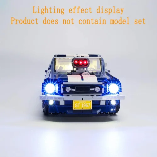 Miniatura 6 de GEAMENT Kit de luces de bloques de versión mejorada para el modelo de construcción Creator Expert Ford Mustang, compatible con el auto Lego 10265