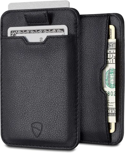 Vaultskin CHELSEA - Cartera de piel delgada con bloqueo RFID para hombre, tarjetero minimalista con bolsillo frontal