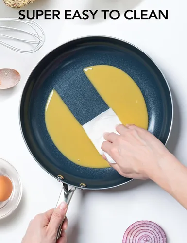 Miniatura 5 de MICHELANGELO - Sartén pequeña para freír - Sartén antiadherente de 8 pulgadas con tapa, sartén de tortilla no tóxica con mango de acero inoxidable