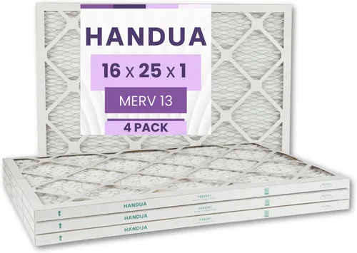 Miniatura 12 de Handua Filtro de aire MERV 11 de 14 x 6 x 1 pulgadas, control de polvo, filtro de repuesto de aire de CA para horno plateado, paquete de 4
