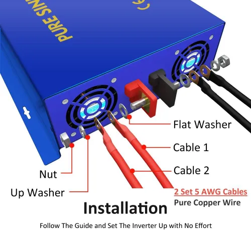 Miniatura 4 de Inversor de onda sinusoidal pura de 3500 vatios 48 V a 110 V 120 V CA convertidor de potencia inversa de sobretensión de 7000 W para sistema solar