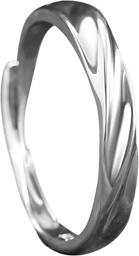 Miniatura 228 de Anillo de plata de ley 925, minimalista, ajustable, hecho a mano, para mujeres y niñas