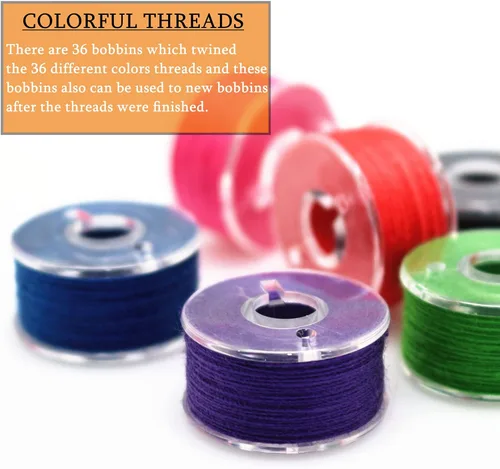 Miniatura 3 de 36 abrazaderas de hilo de bobina y bobinas de colores surtidos - Tamaño A Clase 15 SA156 Compatible con Babylock, Brother, Consew, Juki, Singer