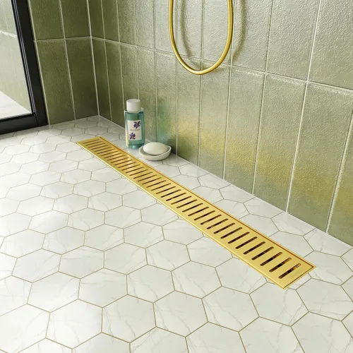 Miniatura 10 de Neodrain Drenaje de ducha lineal con rejilla extraíble de patrón de cápsula, drenaje de ducha rectangular de acero inoxidable 304, drenaje lineal