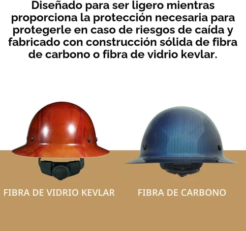 Miniatura 5 de AFP Casco duro de fibra de ala completa Suspensión de trinquete de 6 puntos Clasificación OSHA y ANSI Cascos duros para hombres Cascos
